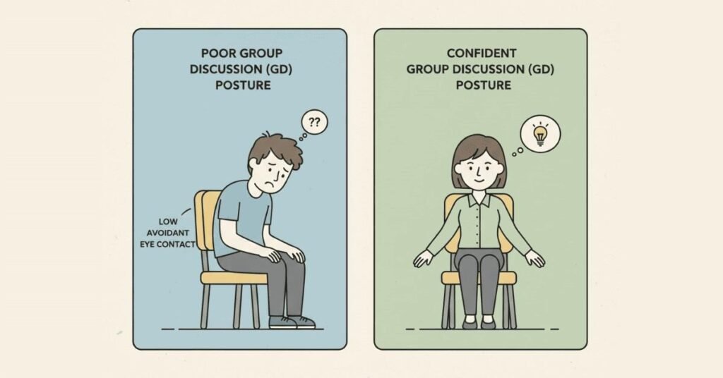 Icons showing common GD mistakes like soft voice, being generic, irrelevant details.