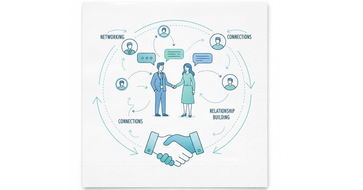 Illustration of networking skills and relationship-building through communication.