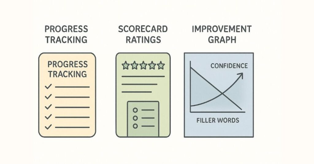 Visual showing JAM progress tracking through scorecards and weekly improvement graphs.