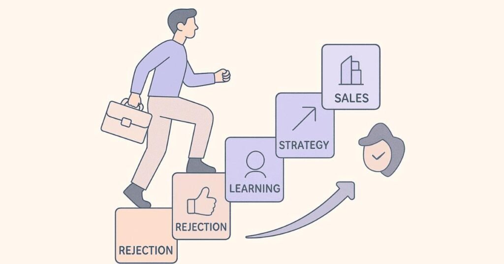 Handling rejection in sales interview visual