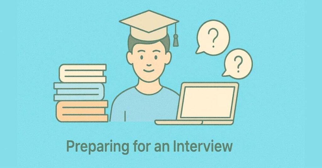 Fresher preparing for HR interview illustration