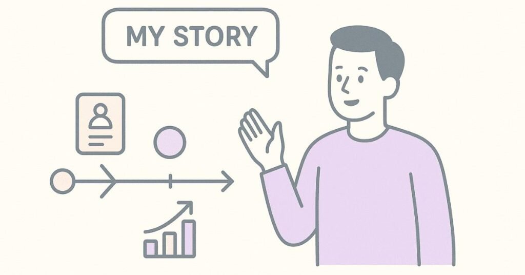 Open-ended HR question storytelling visual