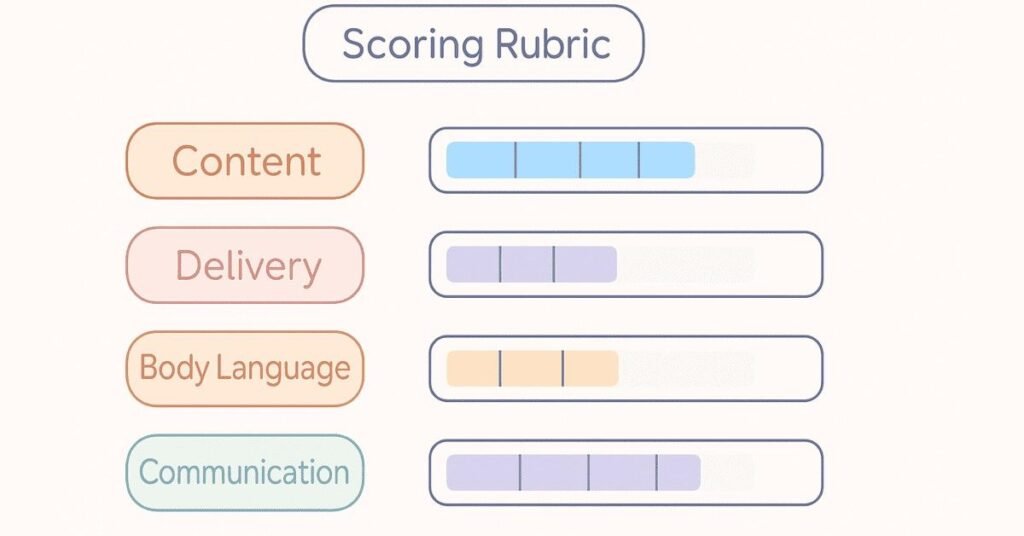 HR interview self-assessment score rubric visual