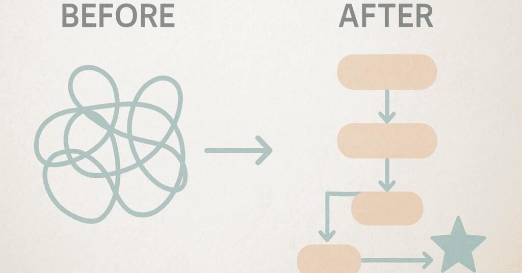 Before-and-after storytelling contrast visual