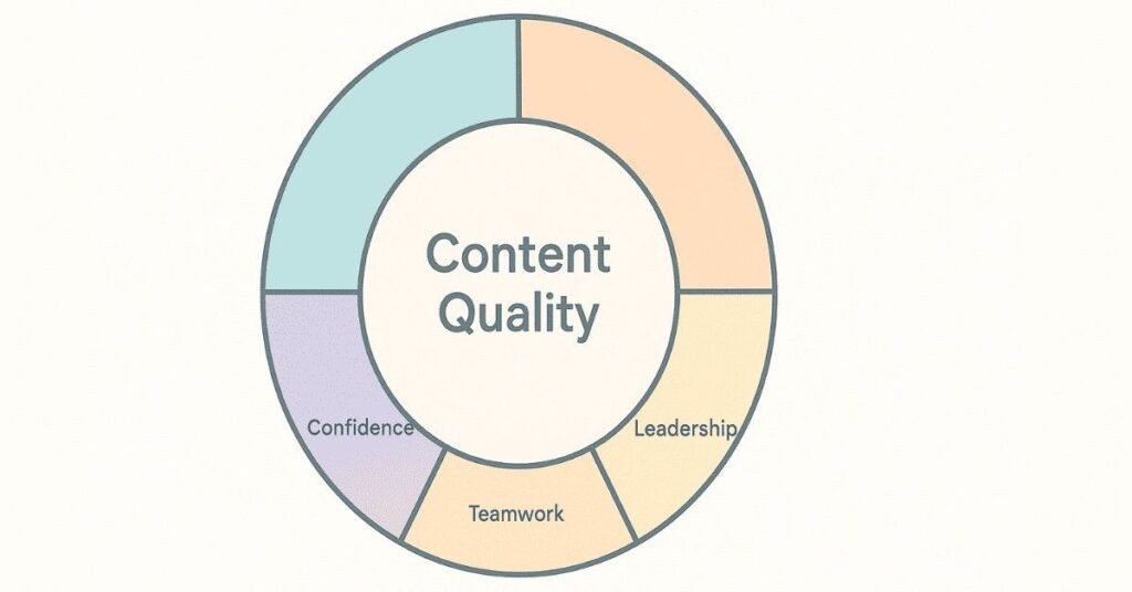 Four-box infographic explaining different types of group discussion topics.