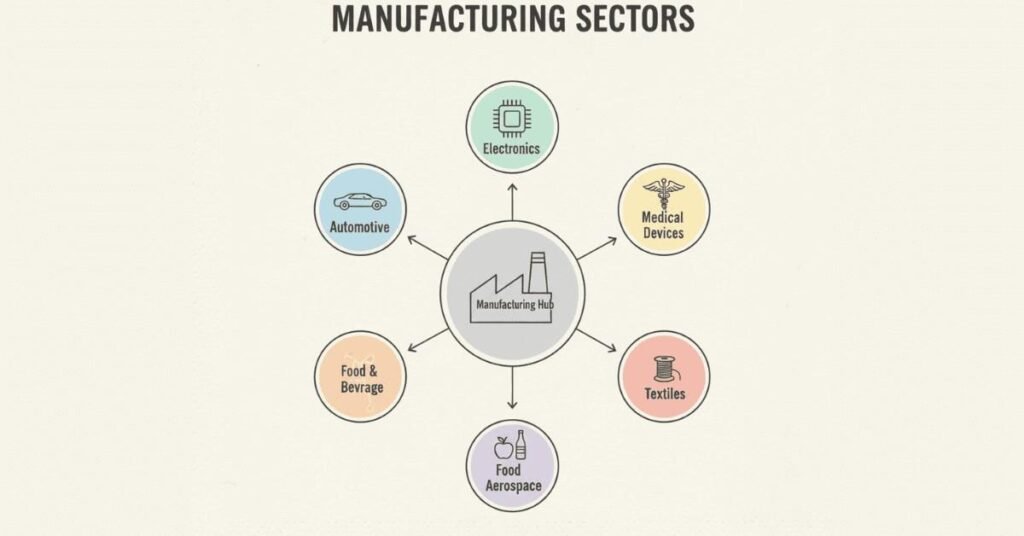 Key manufacturing sectors in India and career opportunities