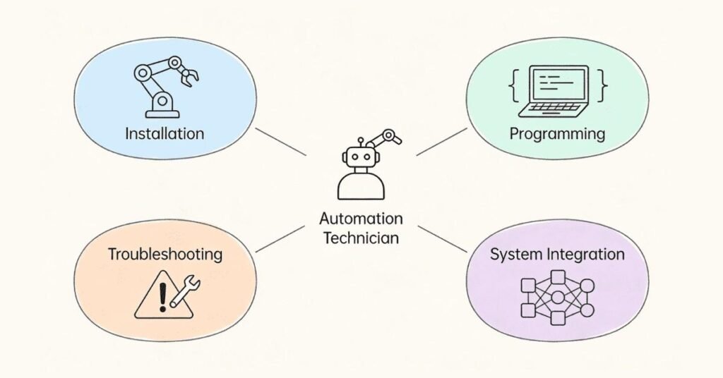 Key responsibilities of an automation technician