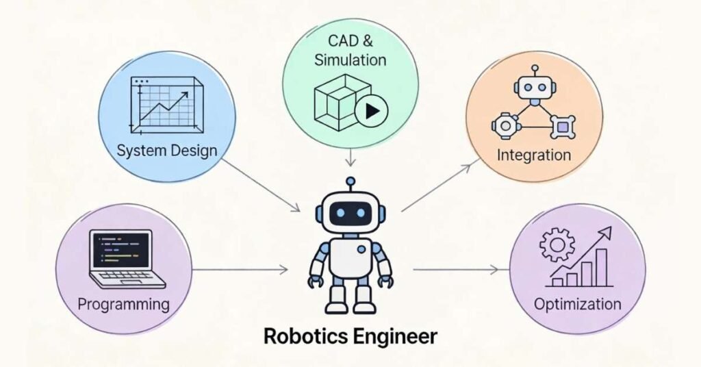 Key responsibilities of a robotics engineer