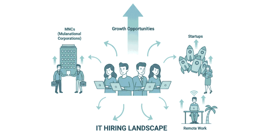 IT job market in India 2025 showing hiring growth, companies, and opportunities.