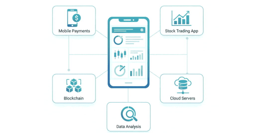 FinTech careers where finance meets technology including payments, trading apps, and digital finance.