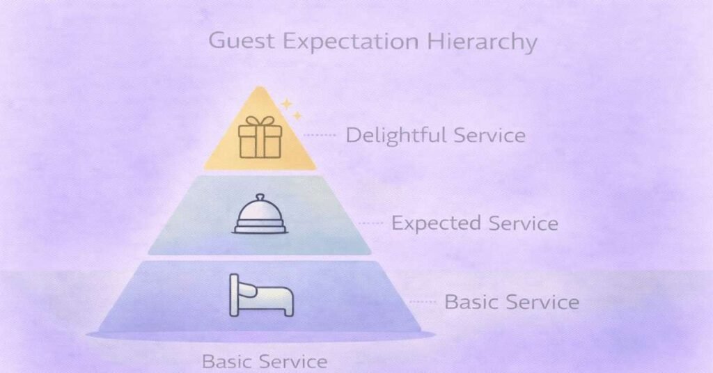 Guest expectation hierarchy in hospitality service