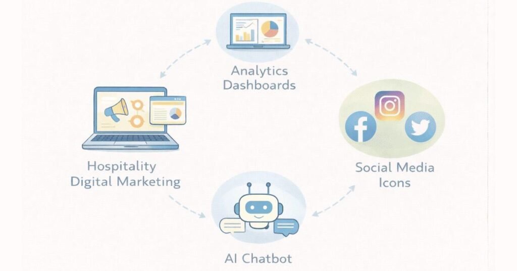 Digital marketing analytics and AI tools in hospitality