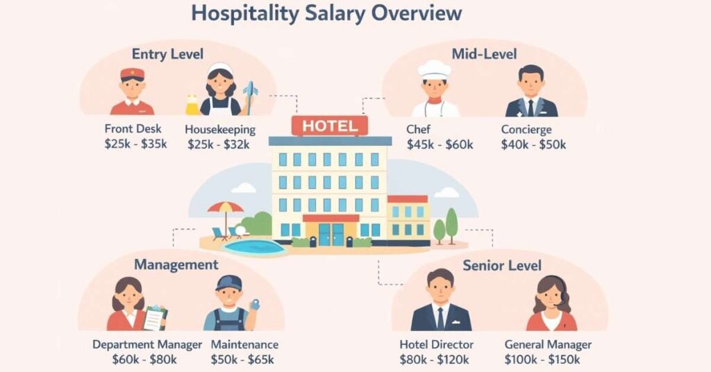 Hospitality salaries by role and experience level