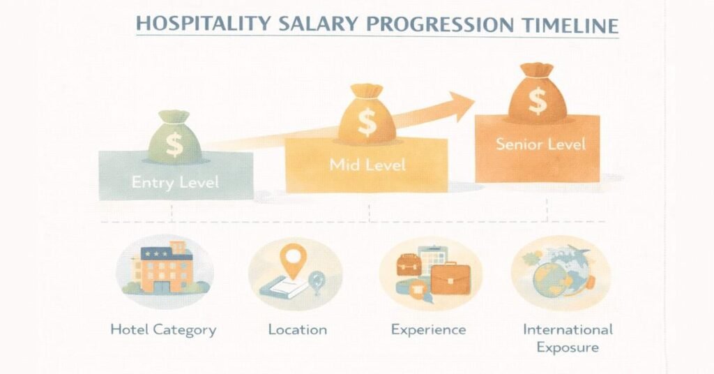 Hospitality salary progression and influencing factors