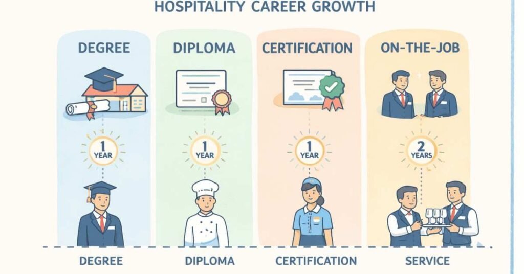 Hospitality career growth by education qualification