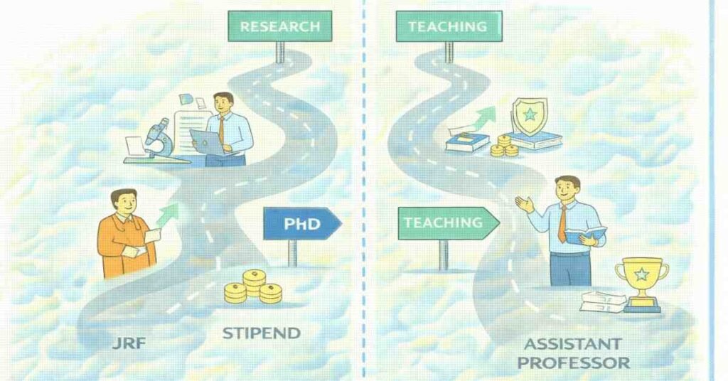 JRF vs Assistant Professor career path after UGC NET