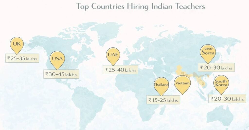 Countries hiring Indian teachers abroad