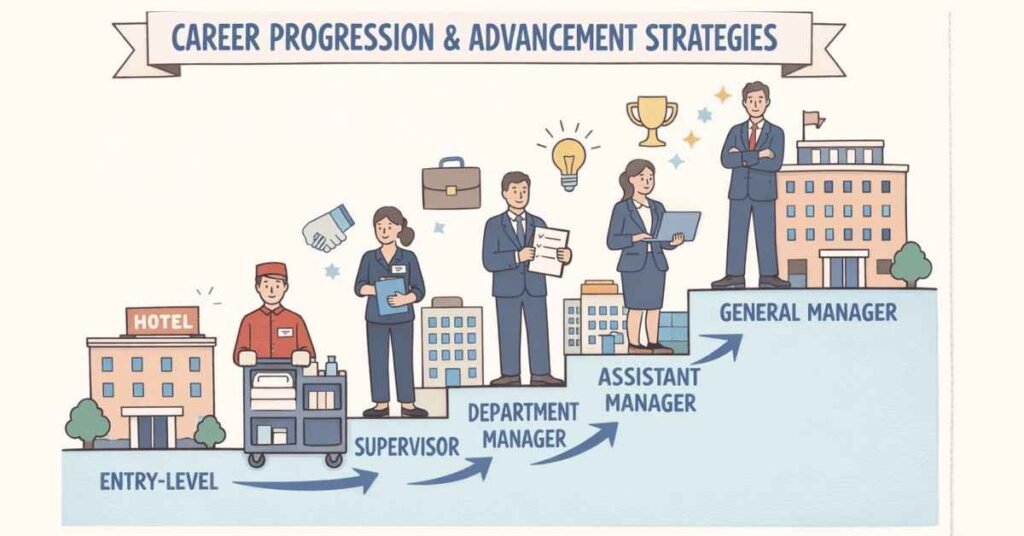 Hospitality career progression from entry level to GM