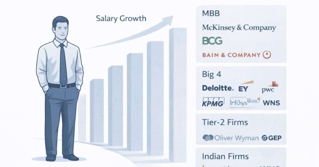 Management consultant salary in India across MBB Big 4 and tier 2 firms