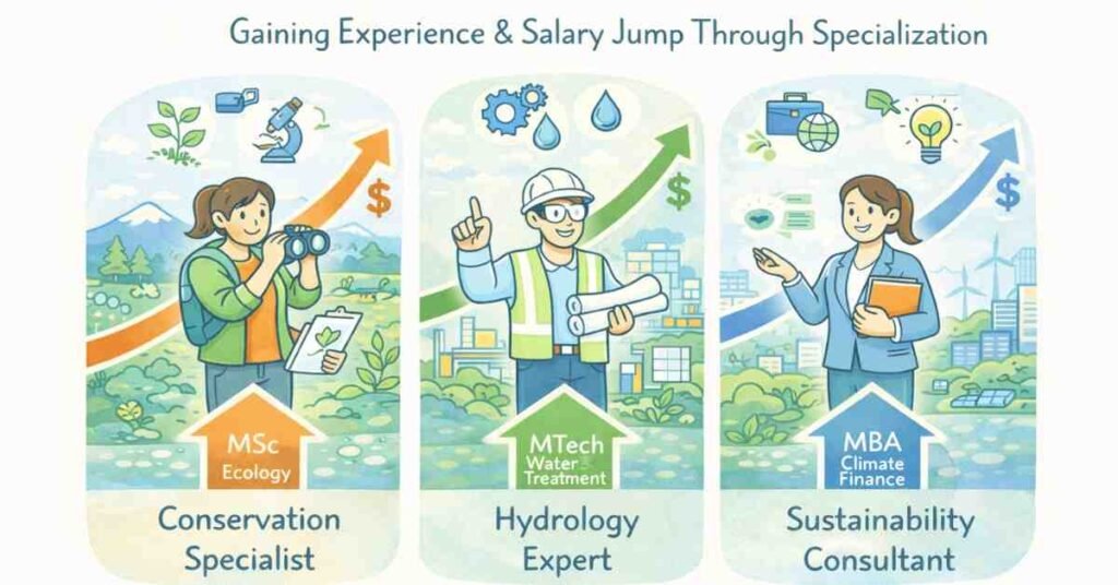 Mid level environmental career salary India