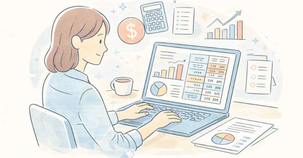 HR professional analyzing salary data