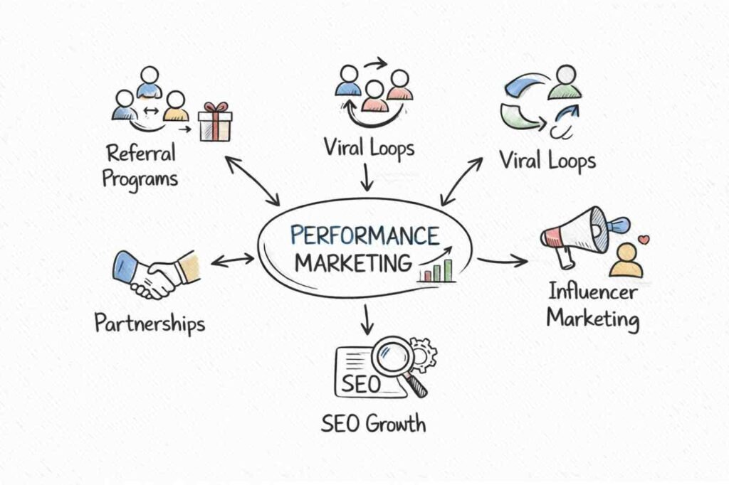 Growth hacking strategies diagram