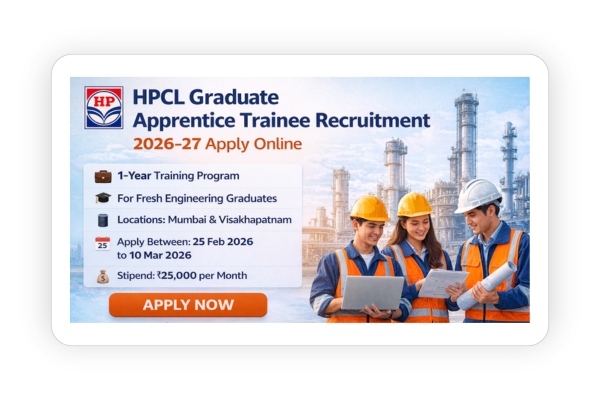 HPCL Graduate Apprentice Trainee Recruitment 2026–27 | Apply Online