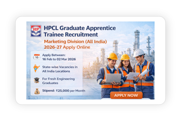HPCL Graduate Apprentice Trainee Recruitment 2026–27 | Marketing Division (All India)