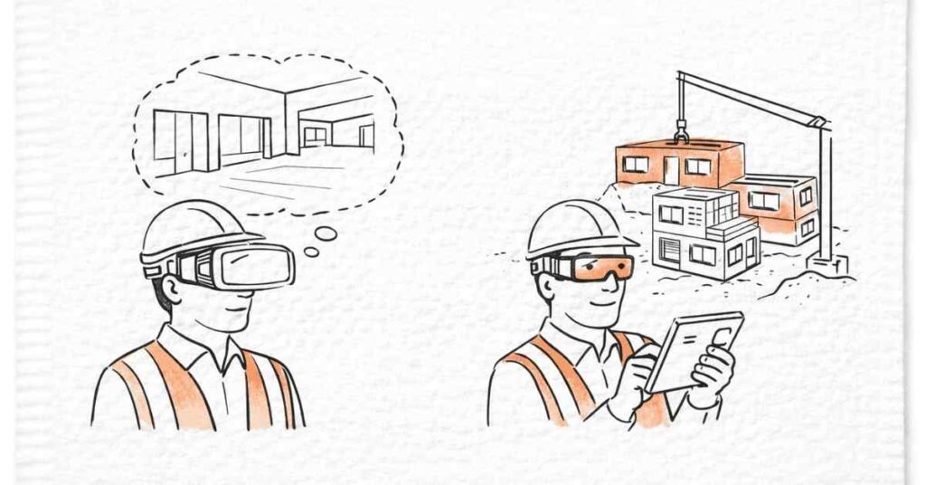 VR walkthrough + AR on site