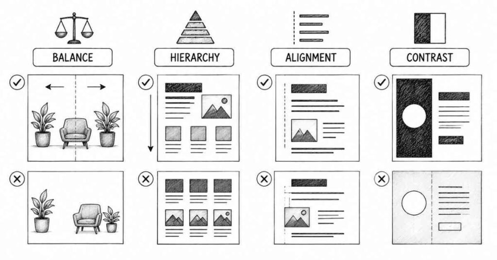balance hierarchy alignment contrast in design | FLM | Frontlines Edu Tech