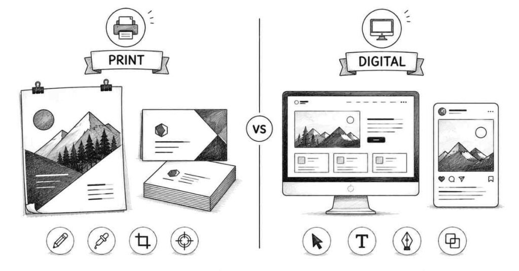 print vs digital design comparison