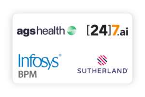AGS Health, 24 7 ai, Sutherland and Infosys BPM Flm walk-in Drives.