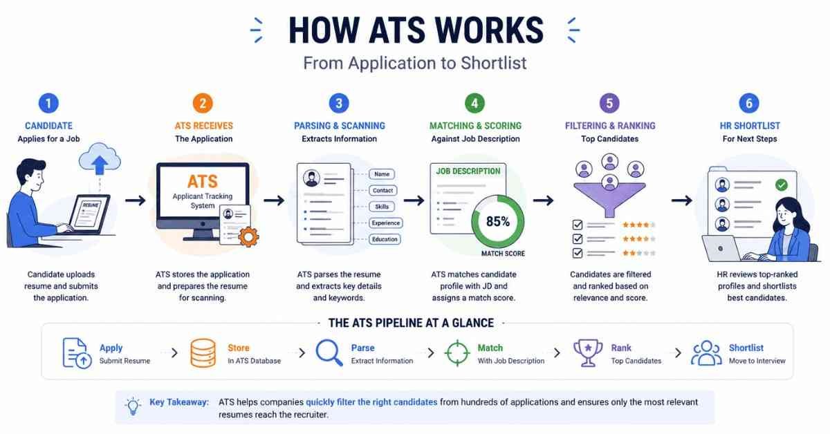 Resume flow pipeline: Candidate → ATS Scanner → HR Manager