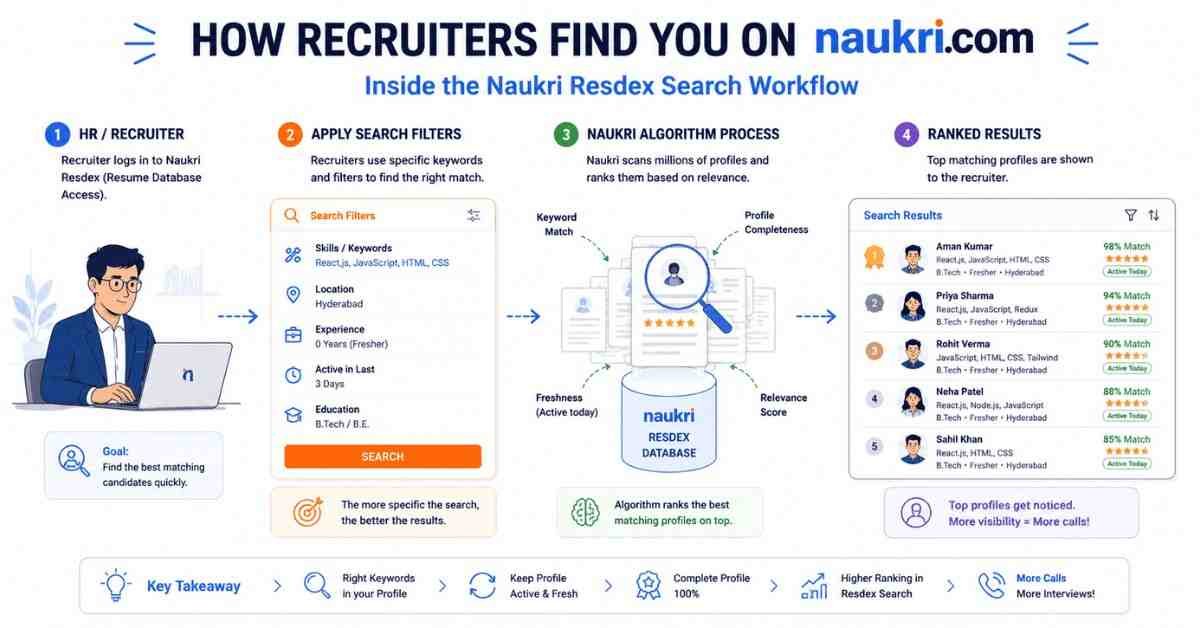 Helps readers understand recruiter-side filtering system visually