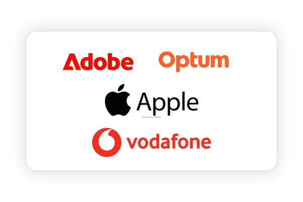 Apple, Adobe, Optum, Vodafone