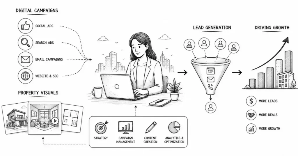 start real estate marketing career | flm | frontlines edutech