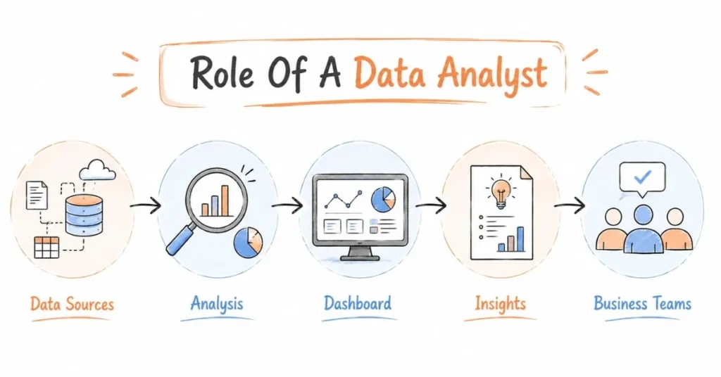 Core workflow of an e-commerce data analyst transforming data into business insights | FLM | FrontlinesEduTech