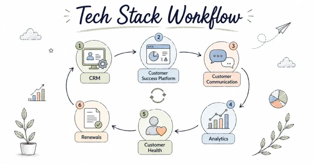 Customer Success Tech Stack workflow. | FLM | FrontlinesEduTech