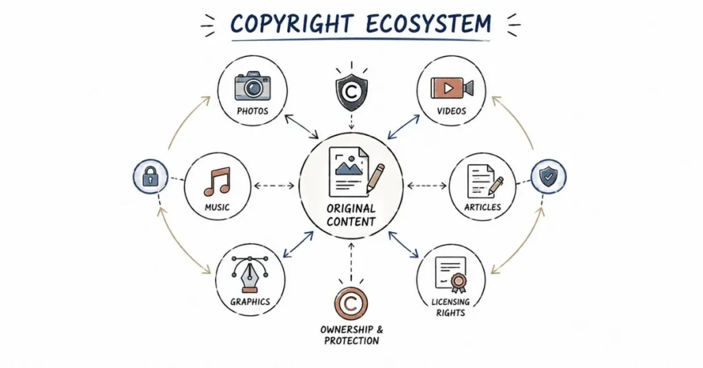 Copyright protection framework for digital content creators.