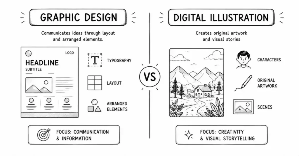 digital illustration vs graphic design