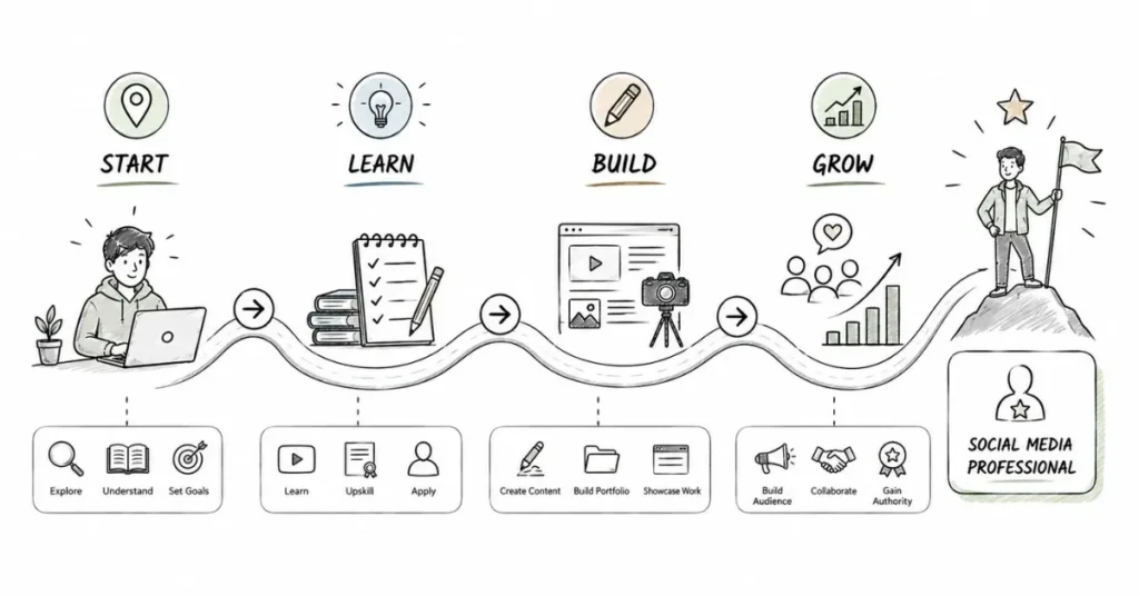 Personal branding journey from beginner to professional marketer.