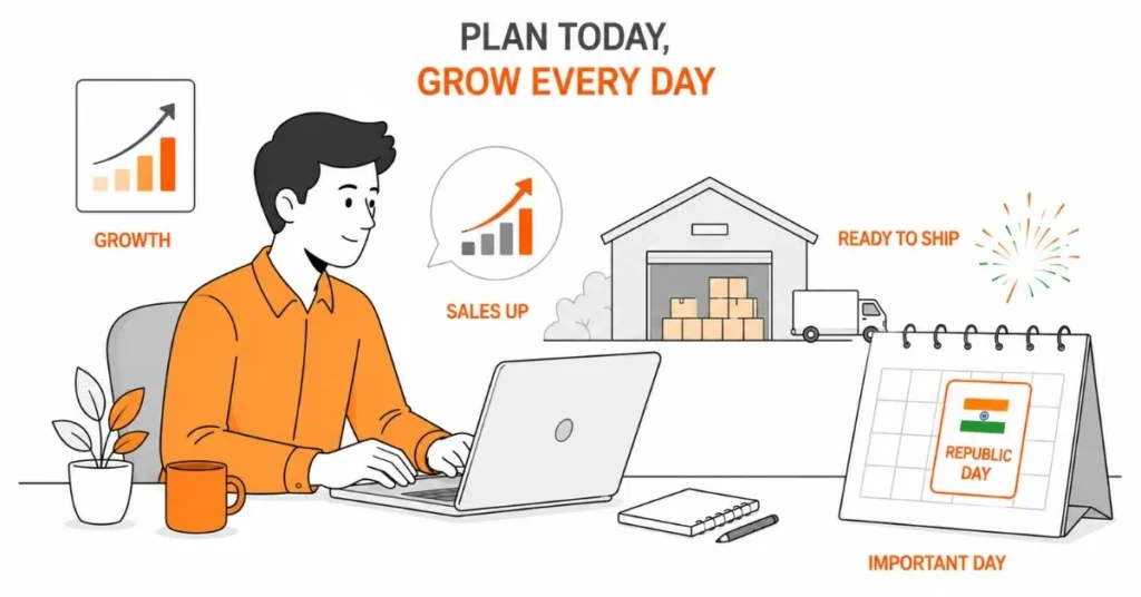 E-commerce Manager checking sales analytics and planning flash sales | FLM | FrontlinesEduTech