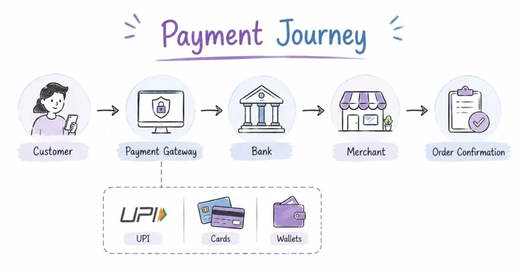 Online payment processing flow in Indian e-commerce | FLM | FrontlinesEduTech