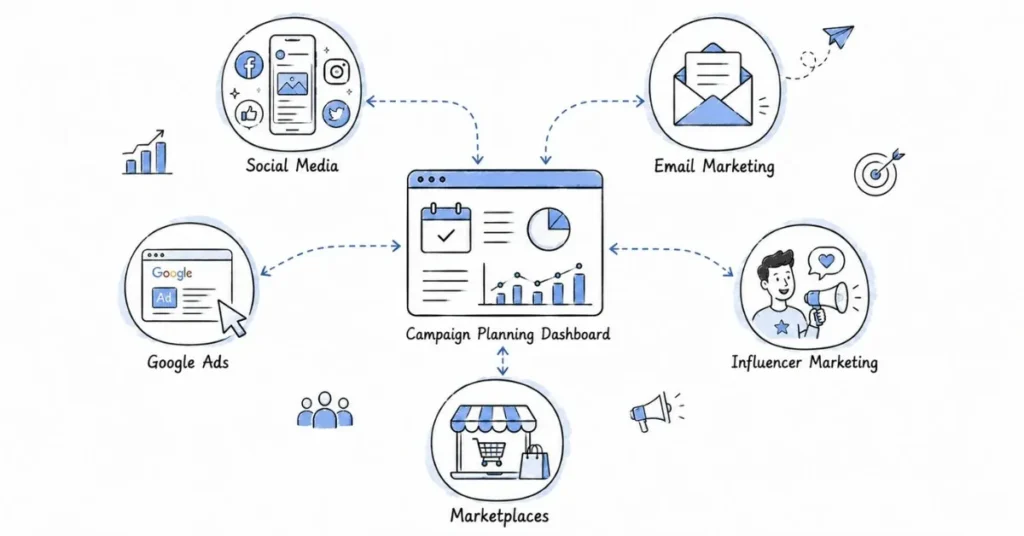 Multi-channel digital marketing ecosystem for e-commerce | FLM | FrontlinesEduTech