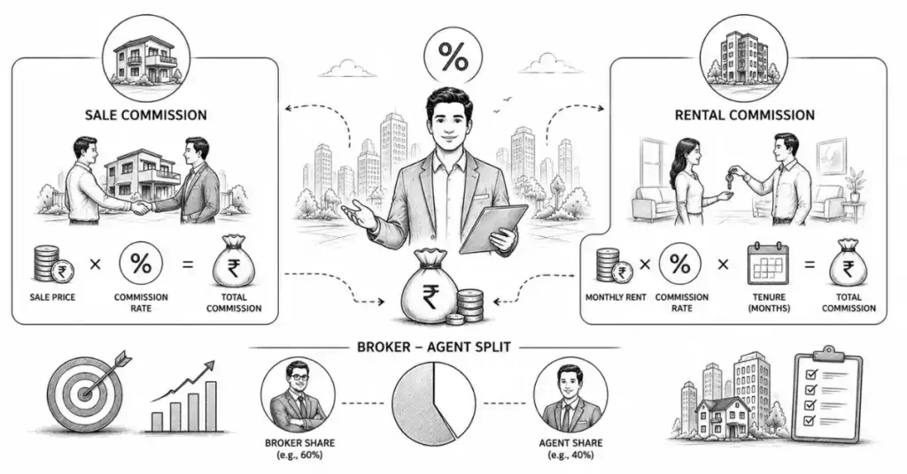 real estate agent commission structure | flm | frontlines edutech