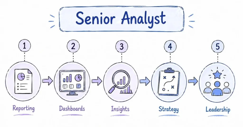 Comparison between junior and senior data analyst responsibilities | FLM | FrontlinesEduTech