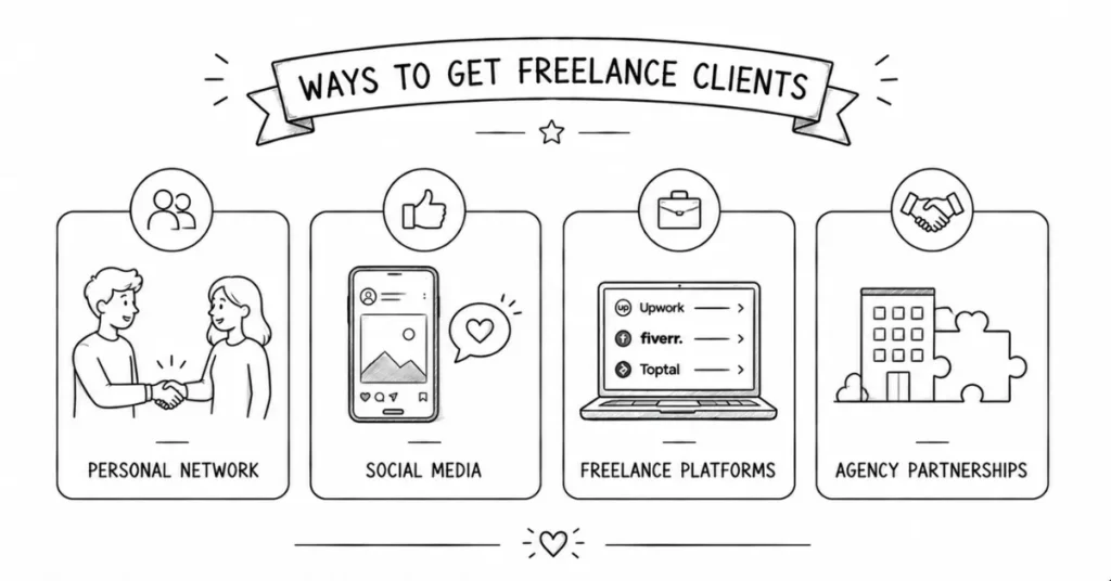 how freelancers get clients