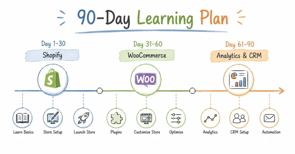 Ninety-day roadmap for learning e-commerce platforms and technologies | FLM | FrontlinesEduTech