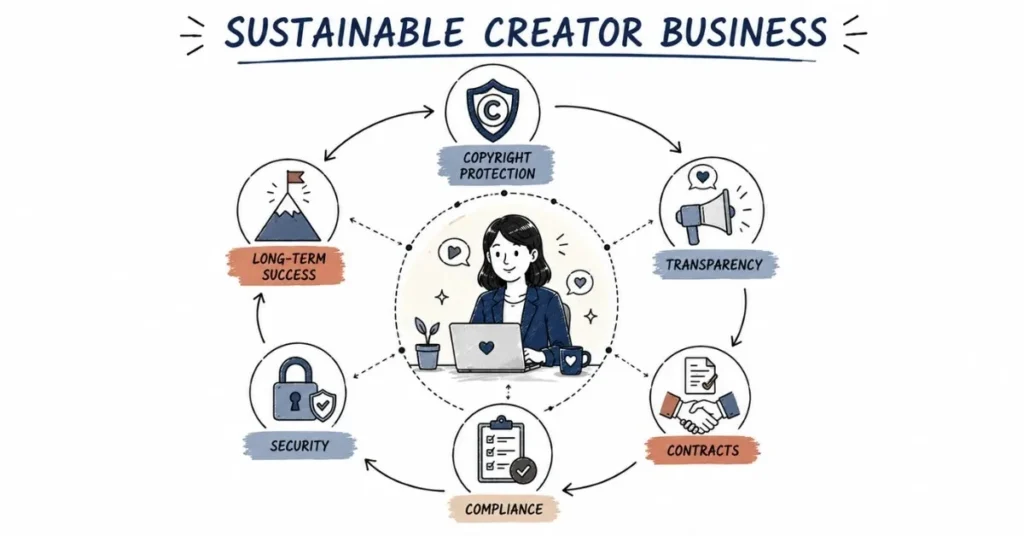 Sustainable social media business built on legal compliance and protection.