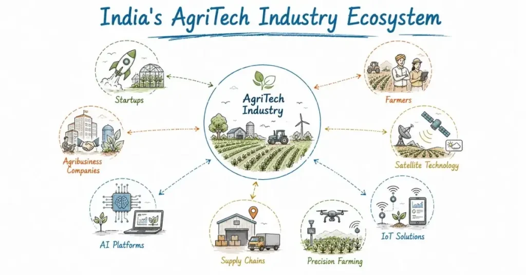 Top AgriTech Companies in India connecting startups, AI, IoT, supply chains, and smart farming. | FLM | FrontlinesEduTech |